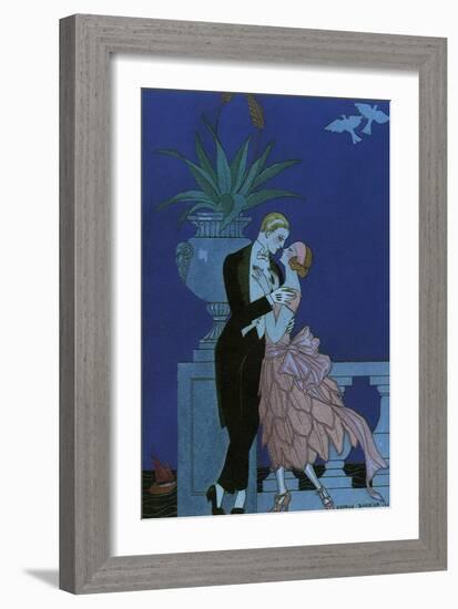 By the Railing, 1921-Georges Barbier-Framed Giclee Print