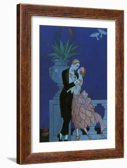 By the Railing, 1921-Georges Barbier-Framed Giclee Print