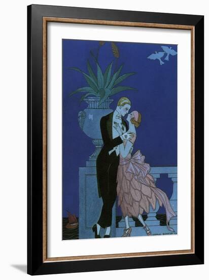 By the Railing, 1921-Georges Barbier-Framed Giclee Print