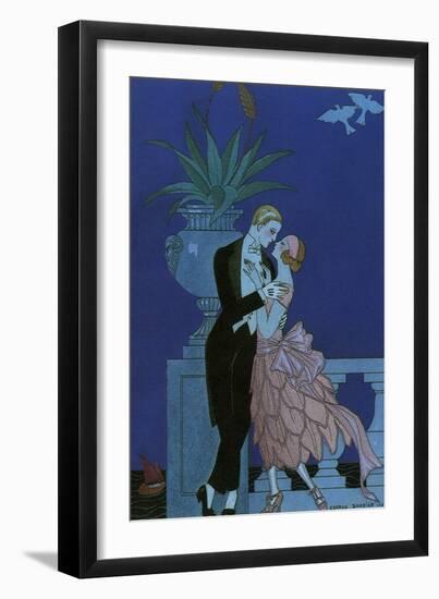 By the Railing, 1921-Georges Barbier-Framed Giclee Print
