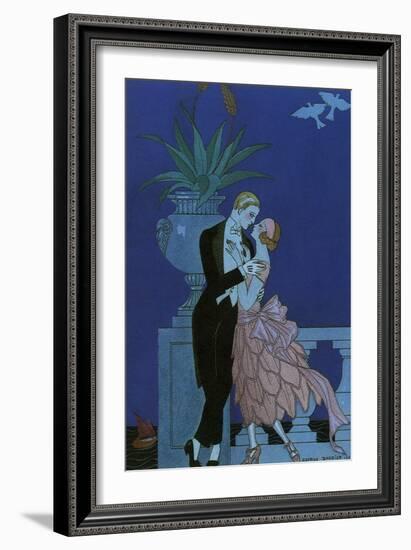 By the Railing, 1921-Georges Barbier-Framed Giclee Print