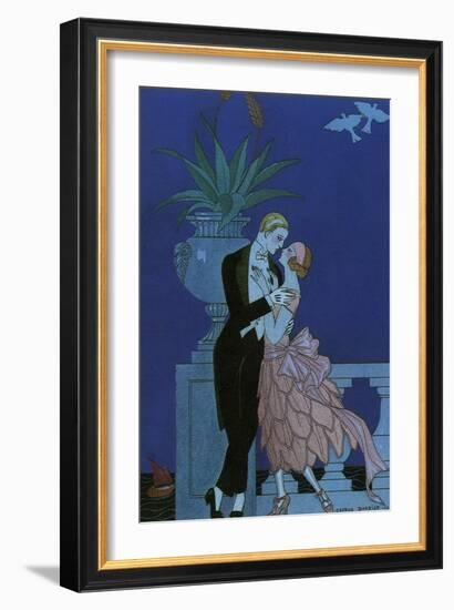 By the Railing, 1921-Georges Barbier-Framed Giclee Print