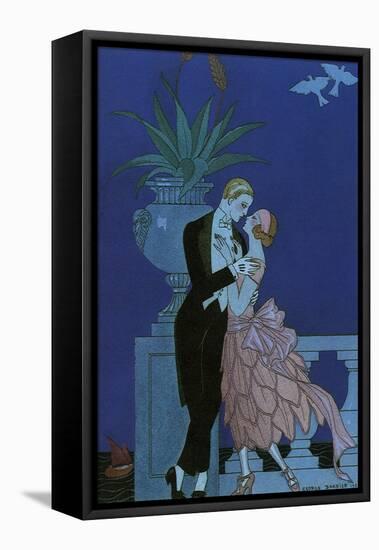 By the Railing, 1921-Georges Barbier-Framed Premier Image Canvas