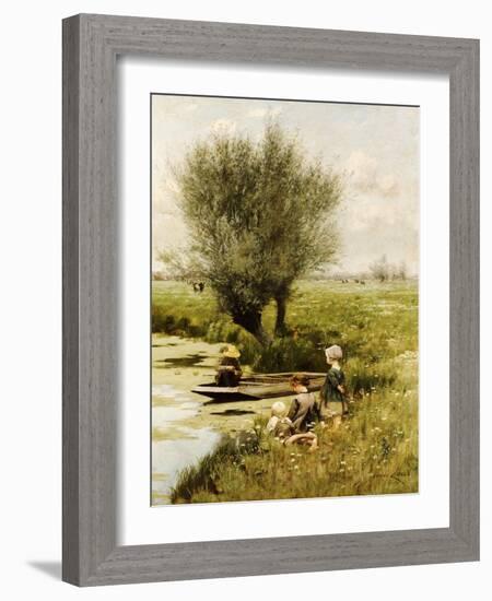 By the Riverside-Emile Claus-Framed Giclee Print