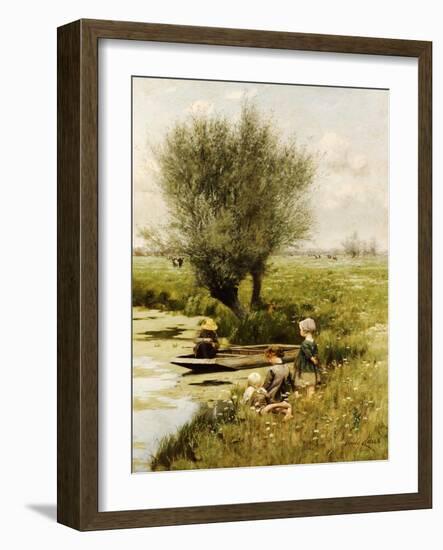 By the Riverside-Emile Claus-Framed Giclee Print