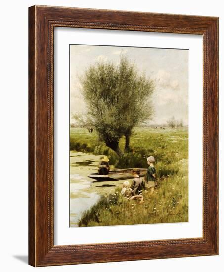 By the Riverside-Emile Claus-Framed Giclee Print