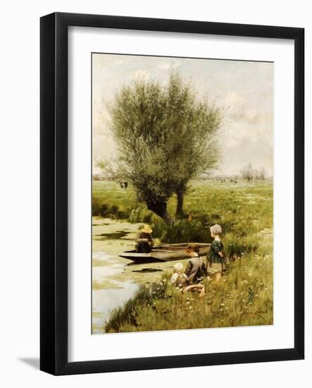 By the Riverside-Emile Claus-Framed Giclee Print