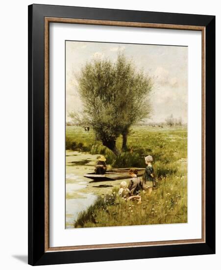 By the Riverside-Emile Claus-Framed Giclee Print