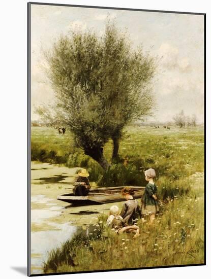 By the Riverside-Emile Claus-Mounted Giclee Print