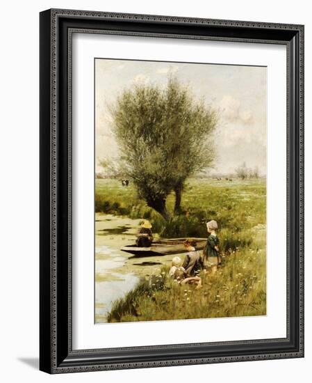 By the Riverside-Emile Claus-Framed Giclee Print