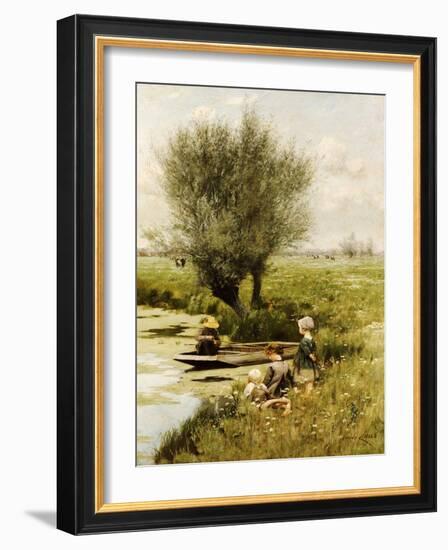 By the Riverside-Emile Claus-Framed Giclee Print