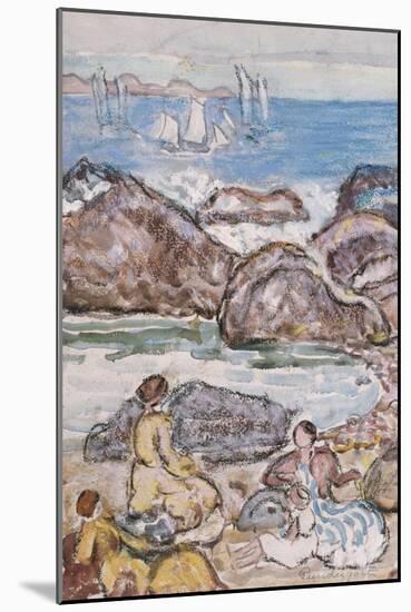 By the Sea-Maurice Brazil Prendergast-Mounted Giclee Print