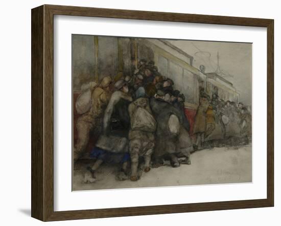 By the Tram, 1920-Alexander Ivanovich Vakhrameyev-Framed Giclee Print