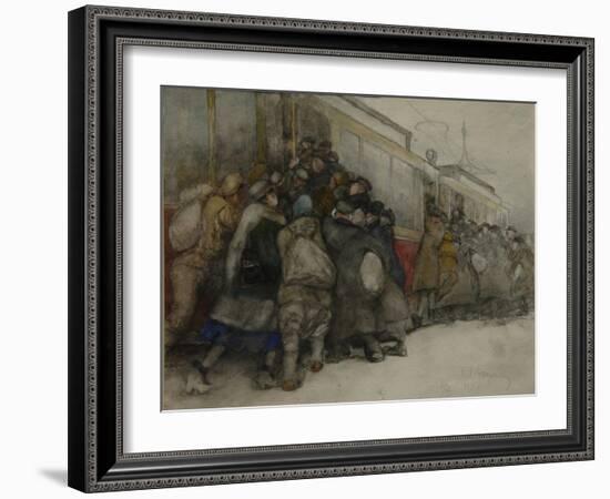 By the Tram, 1920-Alexander Ivanovich Vakhrameyev-Framed Giclee Print