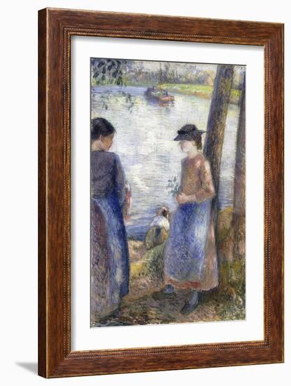 By the Water, 1881-Camille Pissarro-Framed Giclee Print