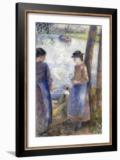 By the Water, 1881-Camille Pissarro-Framed Giclee Print