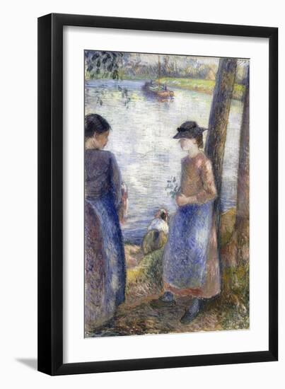 By the Water, 1881-Camille Pissarro-Framed Giclee Print