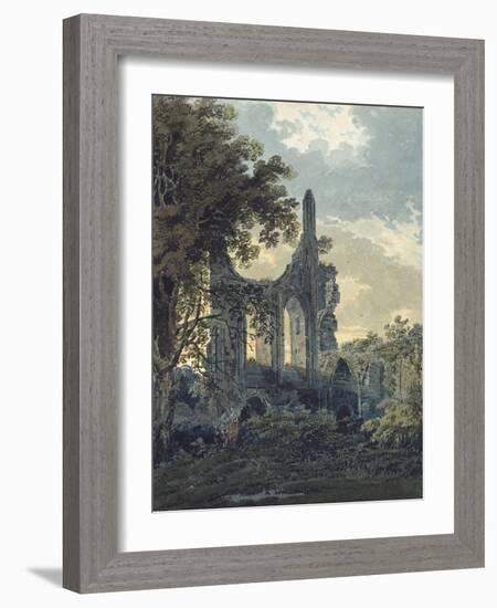 Byland Abbey, Yorkshire, C.1793 (Watercolour Touched with Black Ink over Indications in Graphite)-Thomas Girtin-Framed Giclee Print