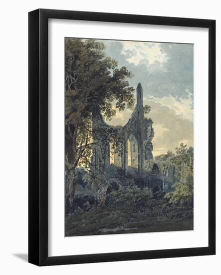 Byland Abbey, Yorkshire, C.1793 (Watercolour Touched with Black Ink over Indications in Graphite)-Thomas Girtin-Framed Giclee Print