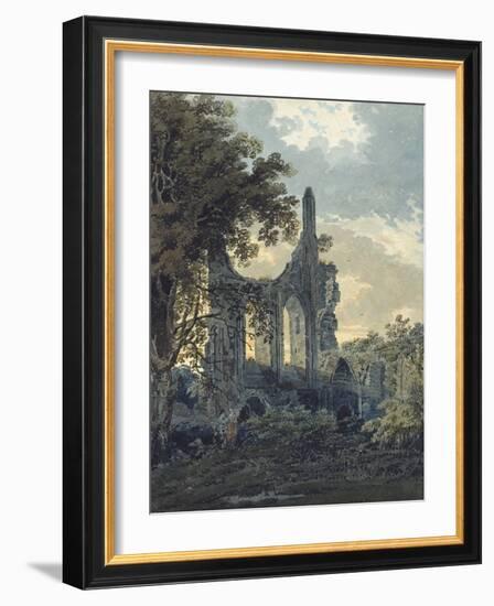 Byland Abbey, Yorkshire, C.1793 (Watercolour Touched with Black Ink over Indications in Graphite)-Thomas Girtin-Framed Giclee Print