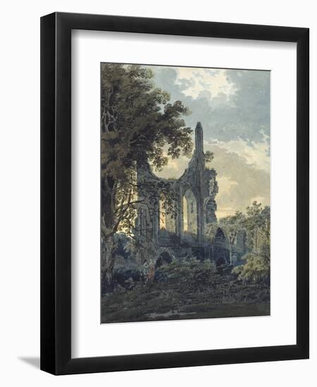 Byland Abbey, Yorkshire, C.1793 (Watercolour Touched with Black Ink over Indications in Graphite)-Thomas Girtin-Framed Giclee Print