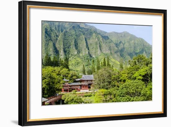 Byodo-In Temple, Valley of the Temples, Kaneohe, Oahu, Hawaii, United States of America, Pacific-Michael DeFreitas-Framed Photographic Print