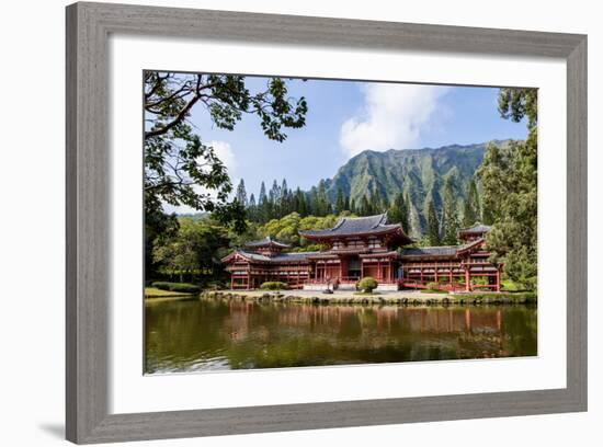 Byodo-In Temple, Valley of the Temples, Kaneohe, Oahu, Hawaii, United States of America, Pacific-Michael DeFreitas-Framed Photographic Print