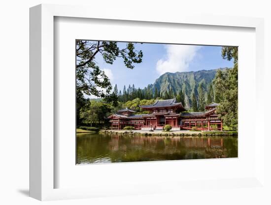 Byodo-In Temple, Valley of the Temples, Kaneohe, Oahu, Hawaii, United States of America, Pacific-Michael DeFreitas-Framed Photographic Print