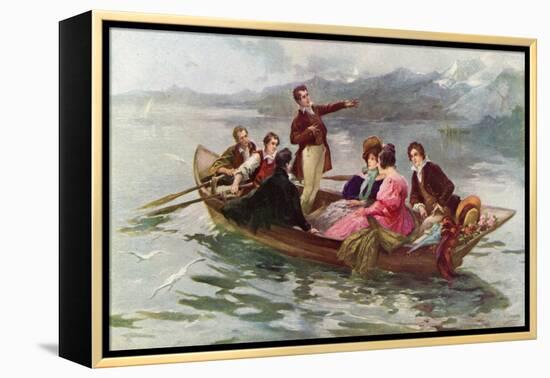 Byron and Shelley on the Lake of Geneva-Vicente De Paredes-Framed Premier Image Canvas