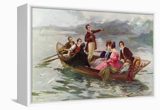 Byron and Shelley on the Lake of Geneva-Vicente De Paredes-Framed Premier Image Canvas
