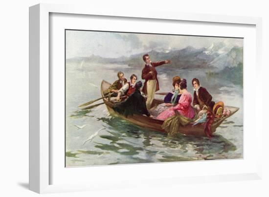 Byron and Shelley on the Lake of Geneva-Vicente De Paredes-Framed Giclee Print