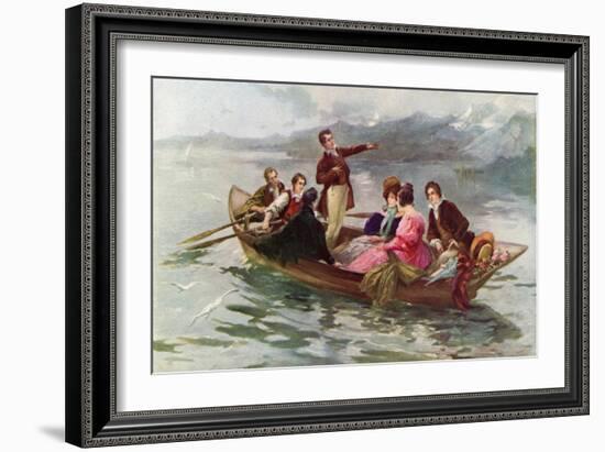 Byron and Shelley on the Lake of Geneva-Vicente De Paredes-Framed Giclee Print