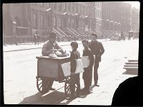 View of an Ice Cream Peddler on the Street, with Three Newsboys Buying Ice Cream, New York, c.1901-Byron Company-Giclee Print