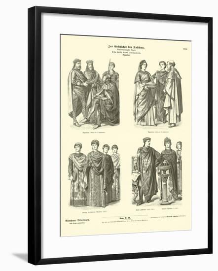 Byzantine Costumes, First Half of 6th Century-null-Framed Giclee Print