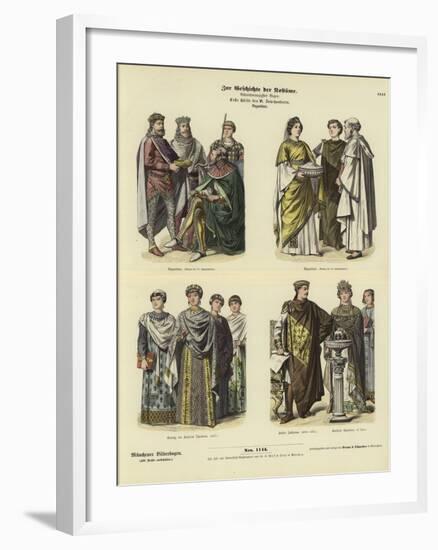 Byzantine Costumes, First Half of 6th Century-null-Framed Giclee Print