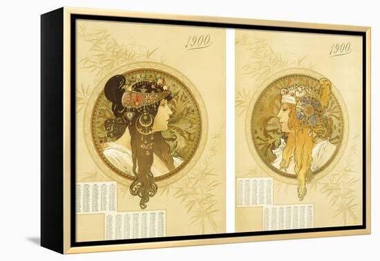 Byzantine Heads; Tetes Byzantines, 1900-Alphonse Mucha-Framed Premier Image Canvas