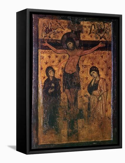 Byzantine icon of the Crucifixion. Artist: Unknown-Unknown-Framed Premier Image Canvas