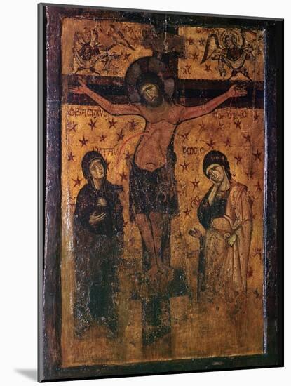 Byzantine icon of the Crucifixion. Artist: Unknown-Unknown-Mounted Giclee Print