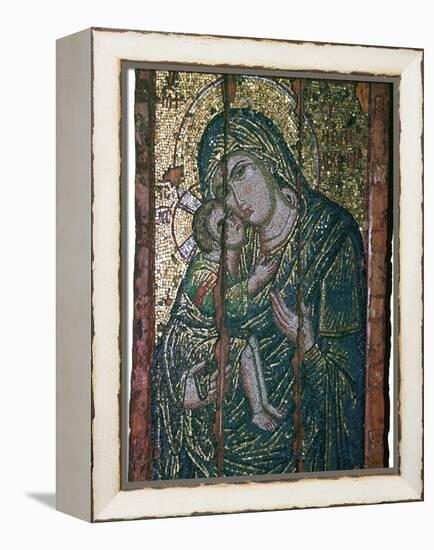 Byzantine mosaic of Virgin and Child, 14th century. Artist: Unknown-Unknown-Framed Premier Image Canvas