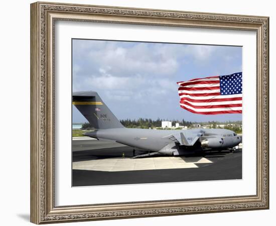 C-17 Globemaster III Sits on the Flightline at Wake Island-Stocktrek Images-Framed Photographic Print