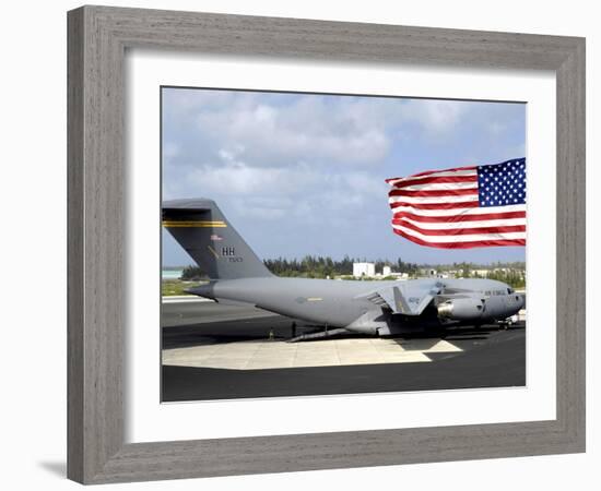 C-17 Globemaster III Sits on the Flightline at Wake Island-Stocktrek Images-Framed Photographic Print