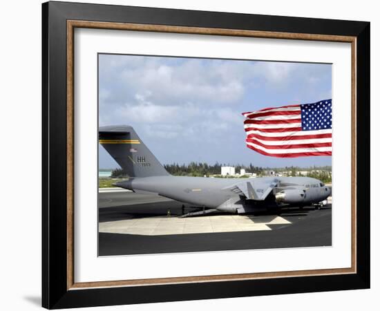 C-17 Globemaster III Sits on the Flightline at Wake Island-Stocktrek Images-Framed Photographic Print