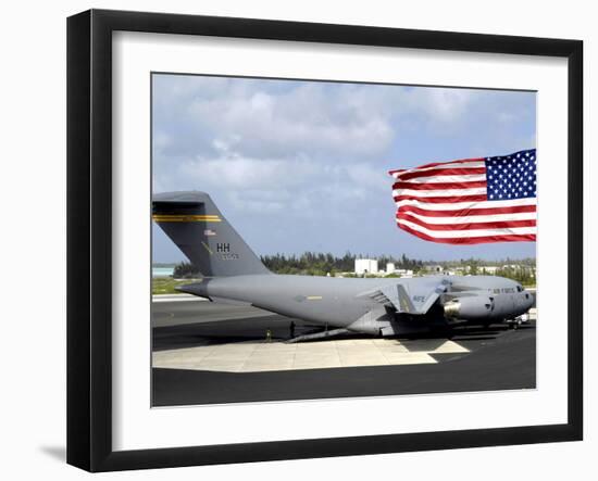 C-17 Globemaster III Sits on the Flightline at Wake Island-Stocktrek Images-Framed Photographic Print