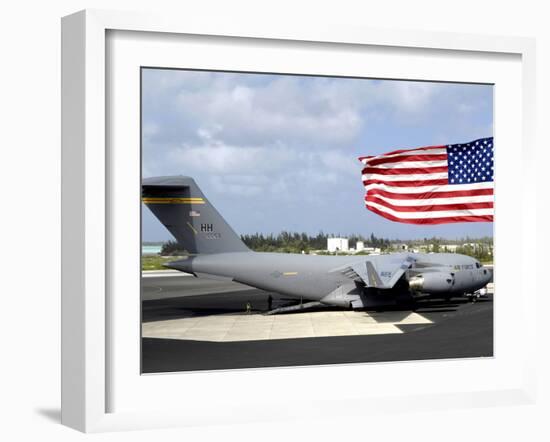 C-17 Globemaster III Sits on the Flightline at Wake Island-Stocktrek Images-Framed Photographic Print