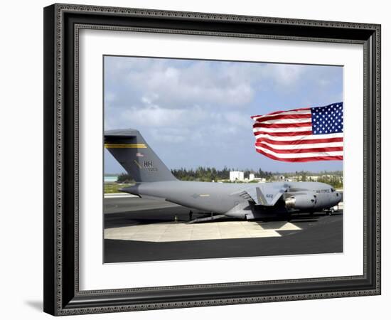 C-17 Globemaster III Sits on the Flightline at Wake Island-Stocktrek Images-Framed Photographic Print