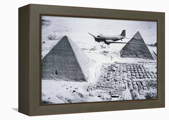 C-47 Flying over Egypt's Pyramids, 1943-American Photographer-Framed Premier Image Canvas