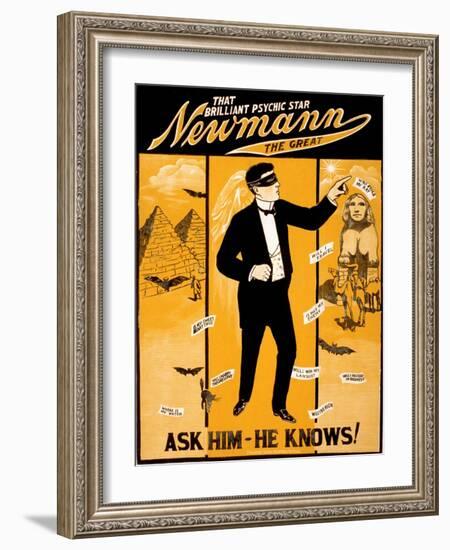 C.A. George Newmann, American Hypnotist-Science Source-Framed Giclee Print