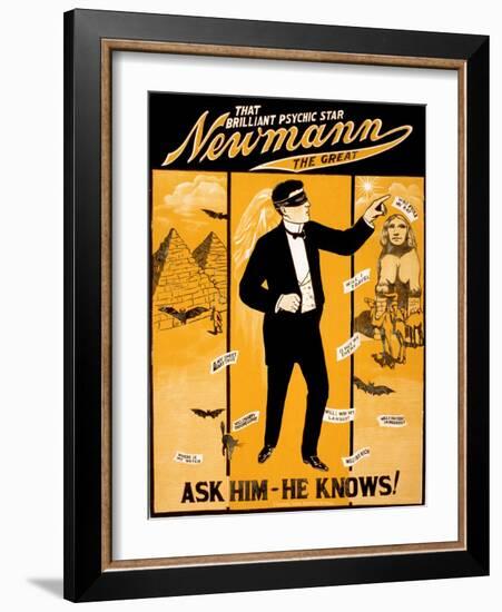 C.A. George Newmann, American Hypnotist-Science Source-Framed Giclee Print