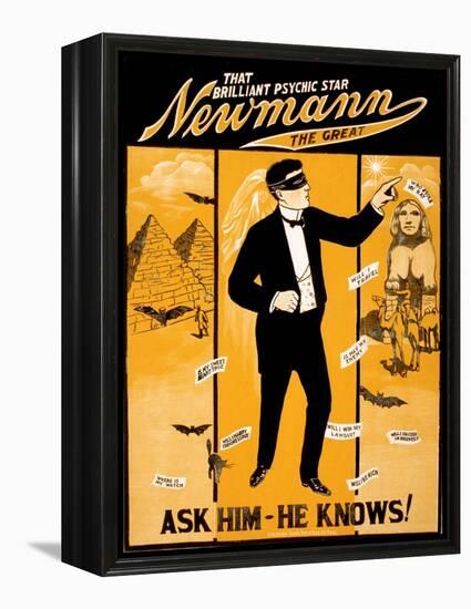 C.A. George Newmann, American Hypnotist-Science Source-Framed Premier Image Canvas