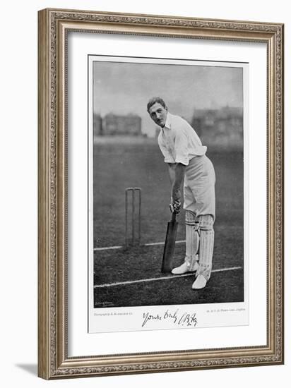 C.B. Fry, from 'Famous Cricketers and Cricket Grounds', Published by Hudsonby and Kearns, 1895-null-Framed Photographic Print